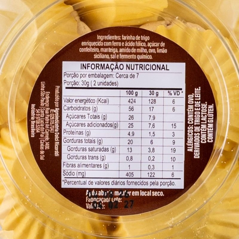 BISCOITO AMANTEIGADO DE LIMÃO SICILIANO COM NOZES 220G