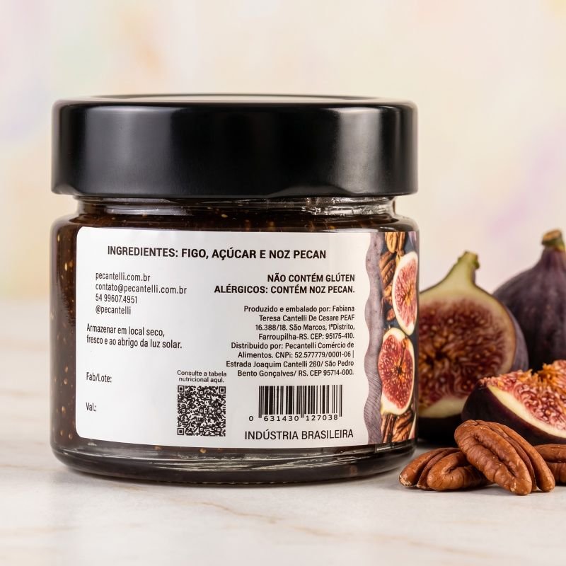 Geleia de Figo com Nozes Pecan 220g Sem Conservantes e Sem Corantes