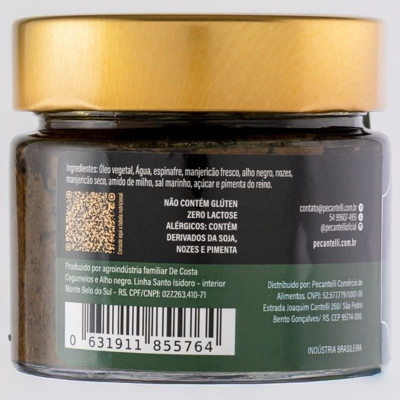 MOLHO PESTO AO ALHO NEGRO E NOZ PECAN 220G
