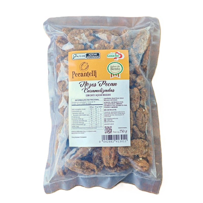 Pecantelli | Nozes in natura e Gourmet - NOZ PECAN CARAMELIZADA