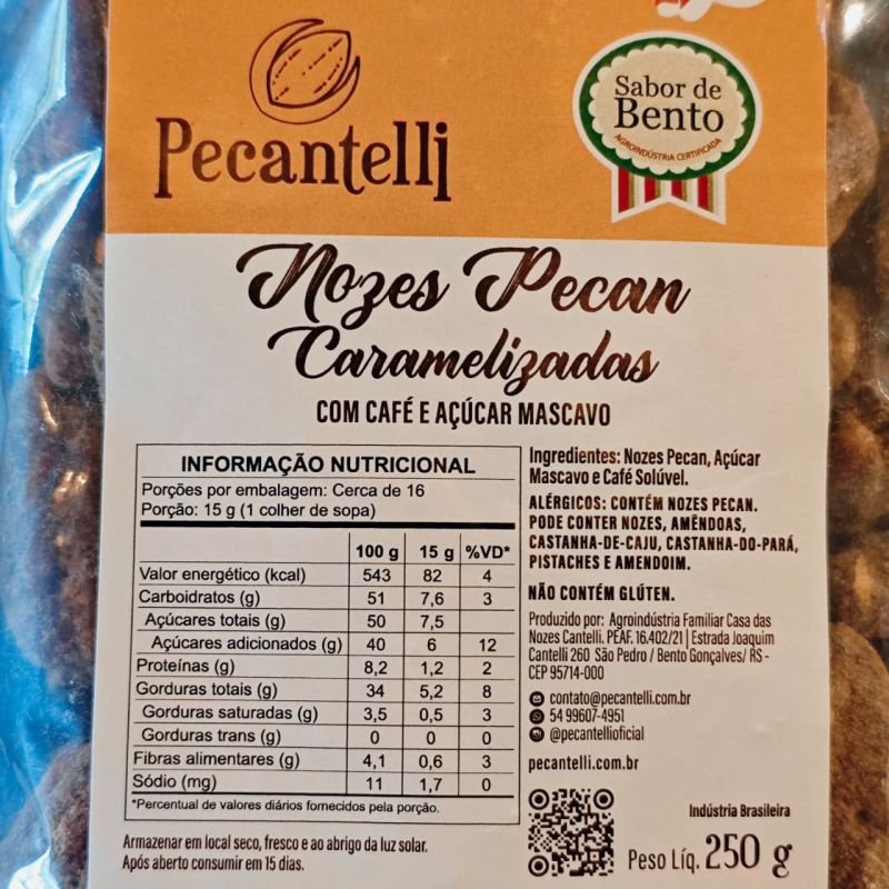 Pecantelli | Nozes in natura e Gourmet - NOZ PECAN CARAMELIZADA
