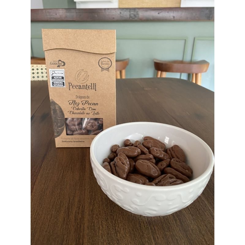 DRAGEAS DE NOZES COM CHOCOLATE MEIO AMARGO 66% CACAU 100G