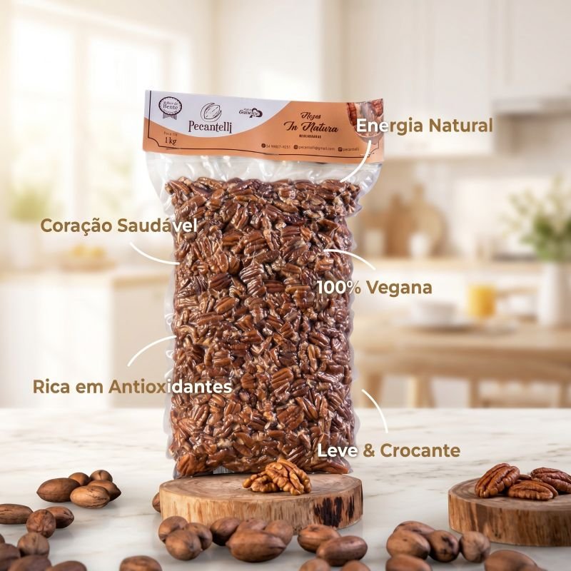 NOZ PECAN IN NATURA PEDAÇO 1KG