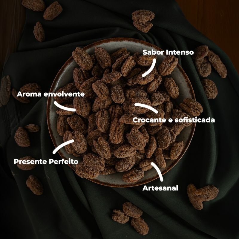 NOZES CARAMELIZADA MASCAVO E CAFE 80G