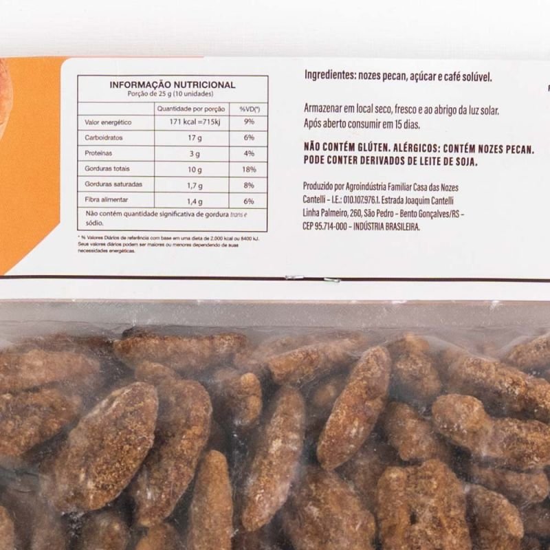 NOZES PECAN CARAMELIZADAS COM CAFE 1KG