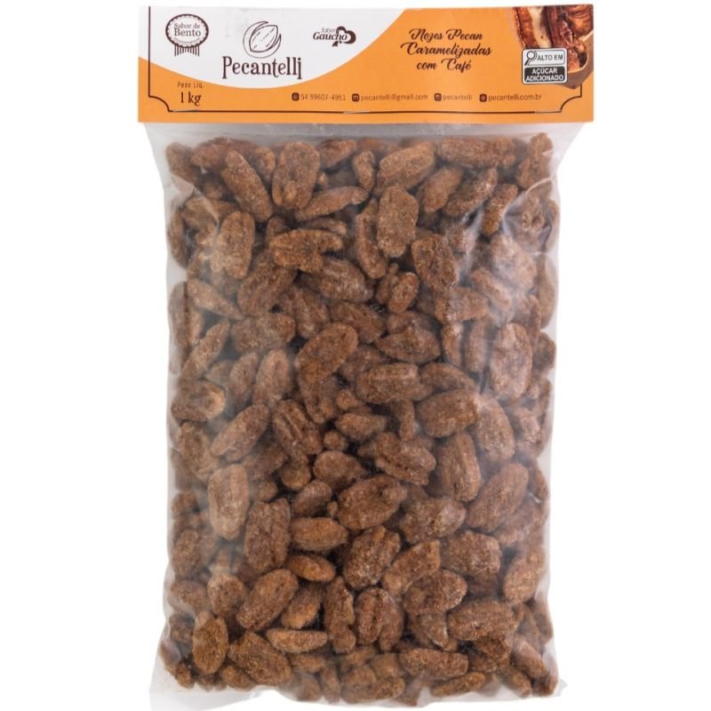 NOZES PECAN CARAMELIZADAS COM CAFE 1KG