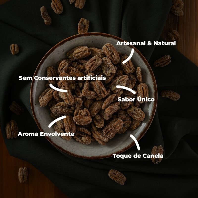 NOZES PECAN CARAMELIZADAS COM CANELA 250G